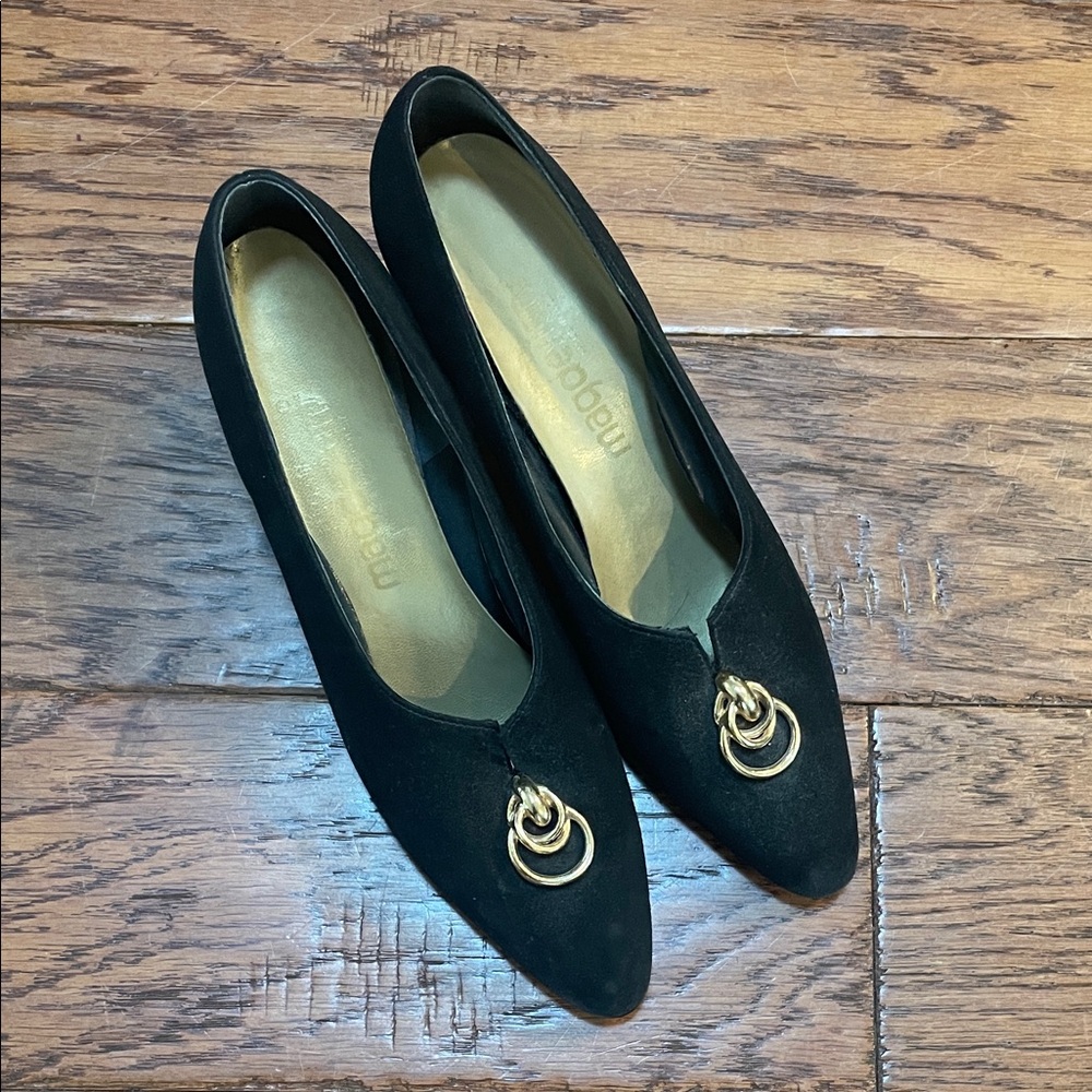 Elegant Black Loafers with Gold Accents